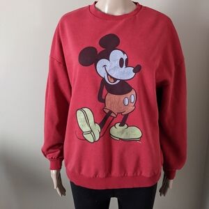 Disney Mickey Mouse red crewneck sweater, women's medium